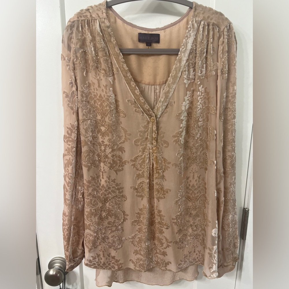 Hale Bob Tan Blouse